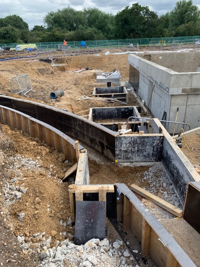 Ground beams ready for completion for the new site