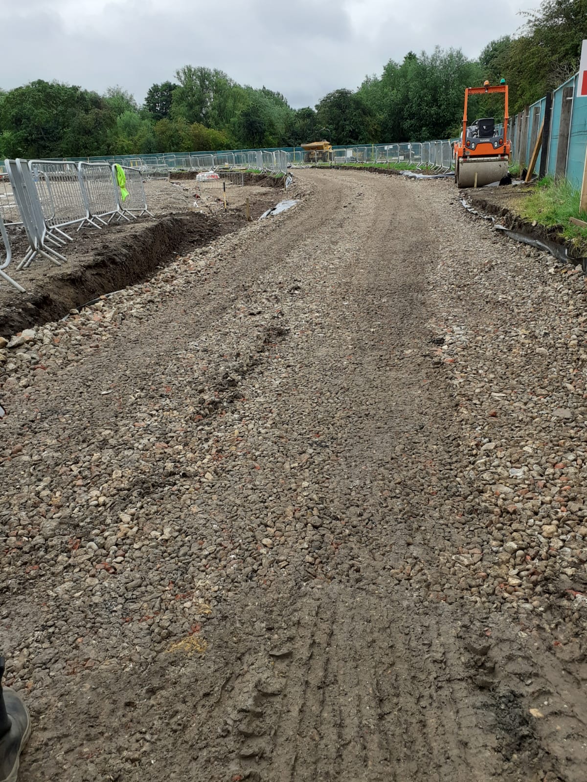 The haul road at Grange Paddocks for construction traffic