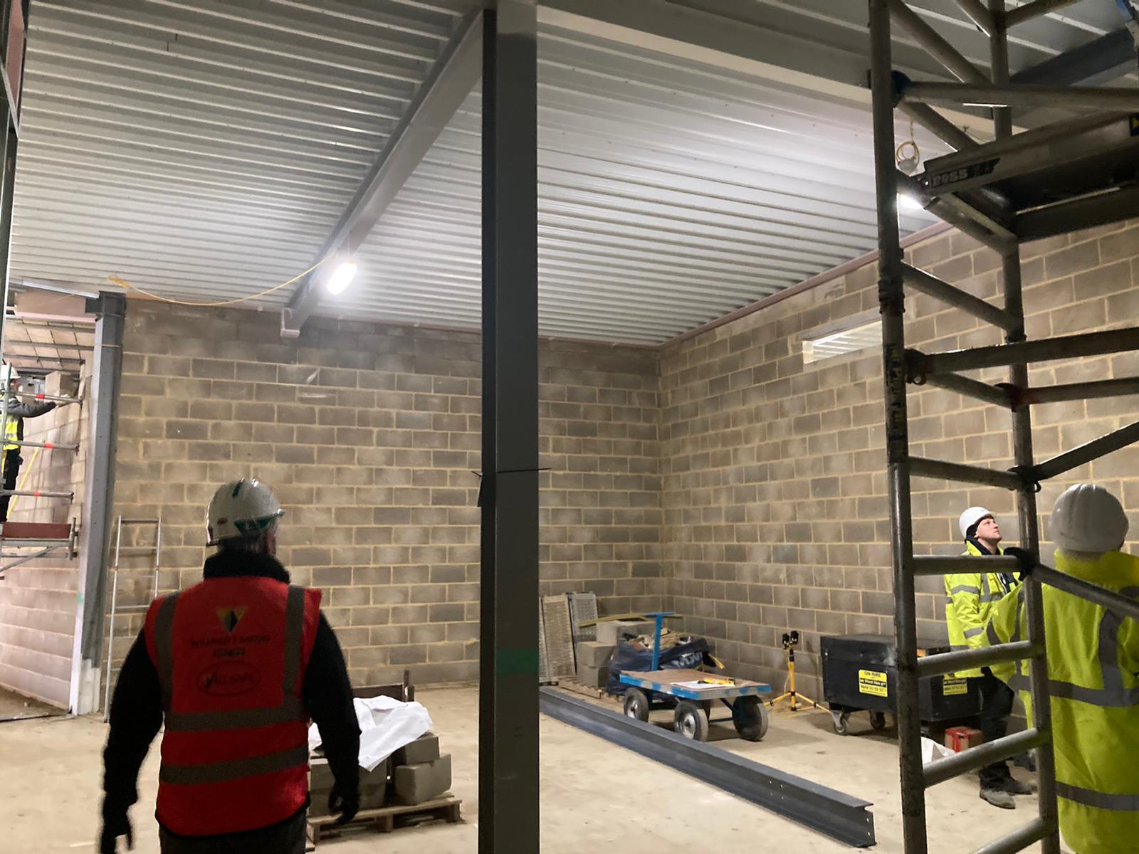 Block work progressing indoors