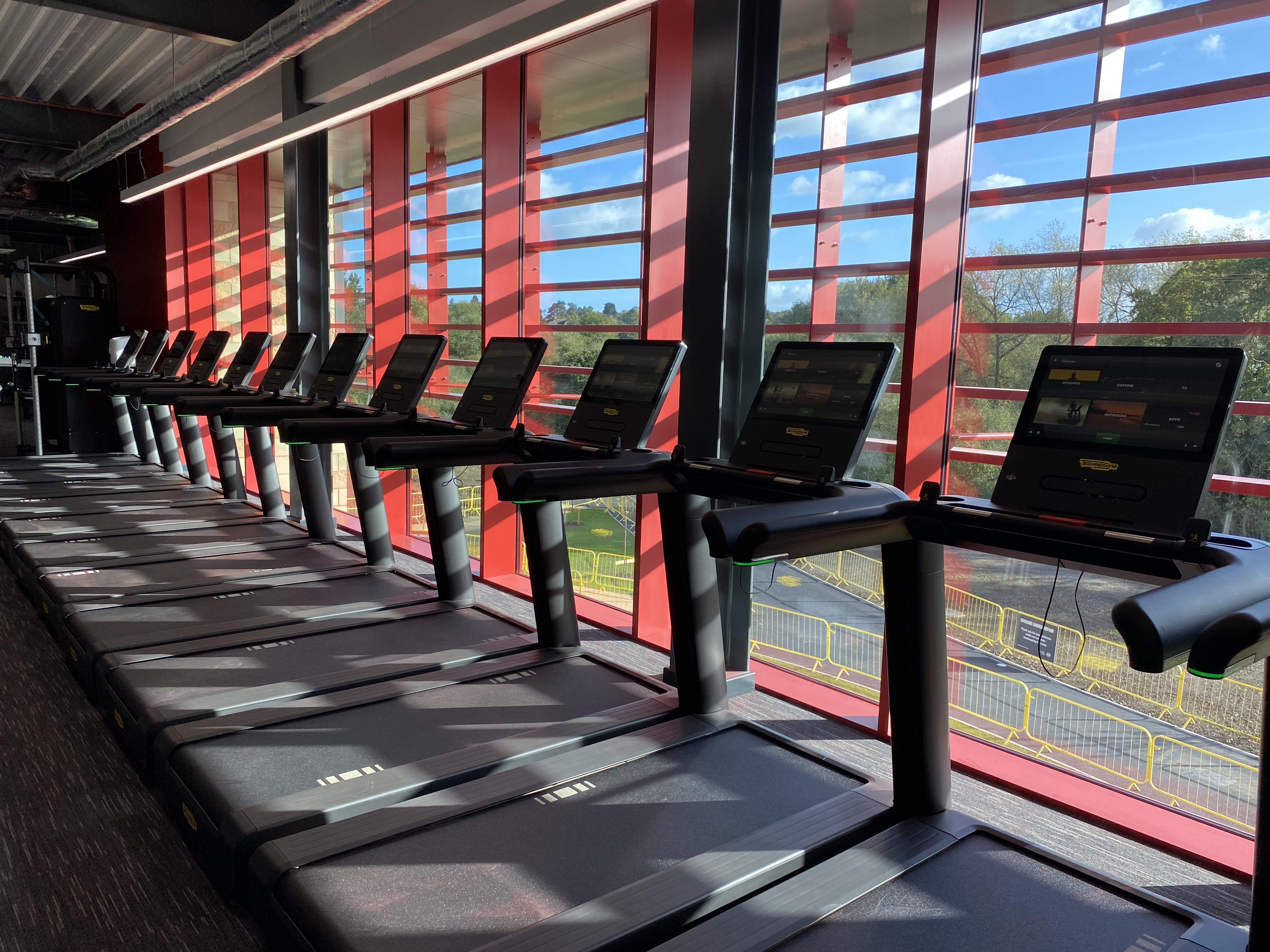 Row of running machines next to window at Grange Paddocks