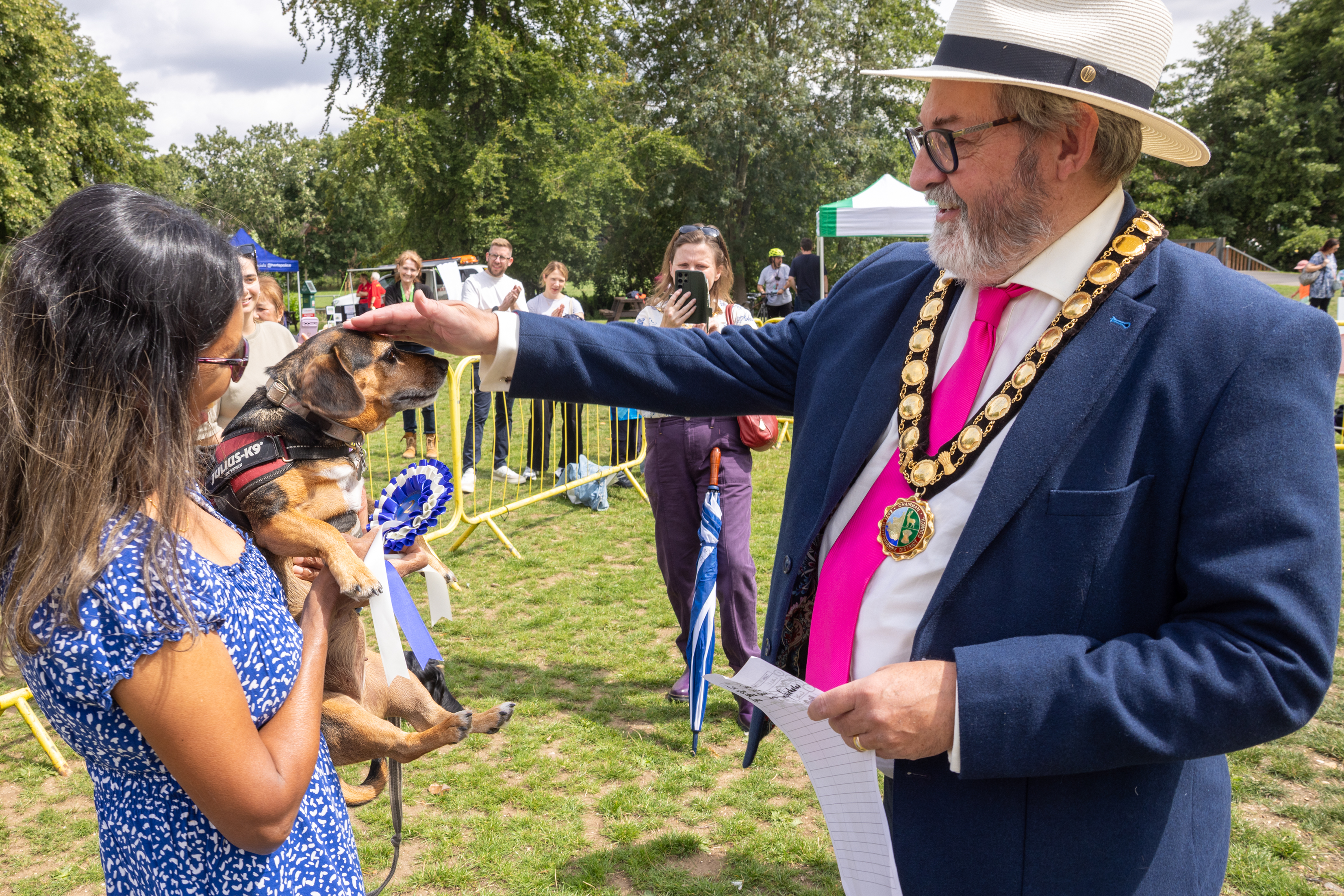 Councillor Adams Judging Dog Show
