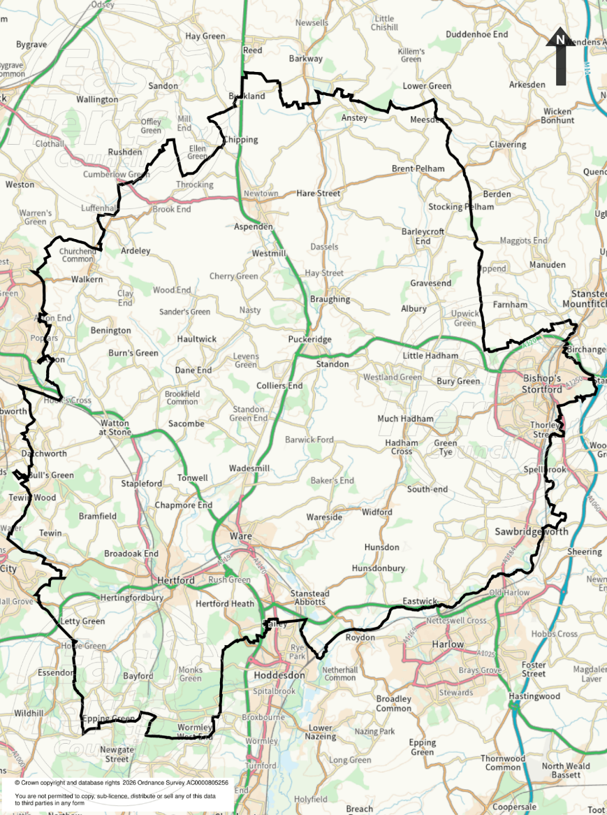 Map of East Herts