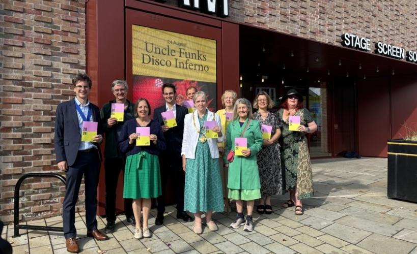 Councillors and Josh Dean MP standing outside BEAM