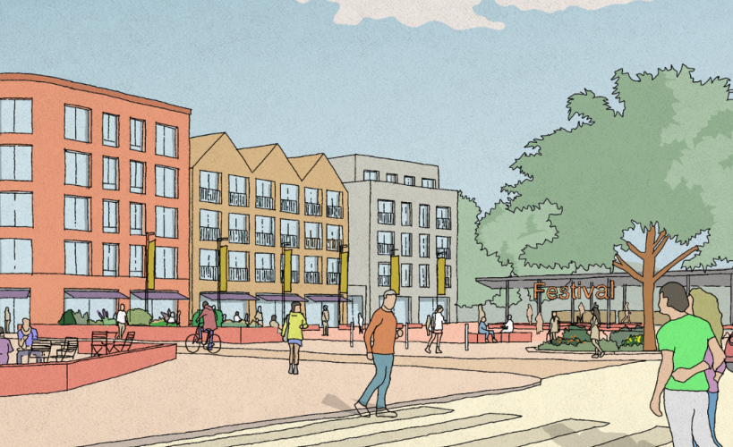 Artists mock up of the current plans for the Old River Lane development