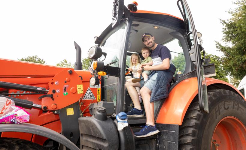 Family fun in the tractor