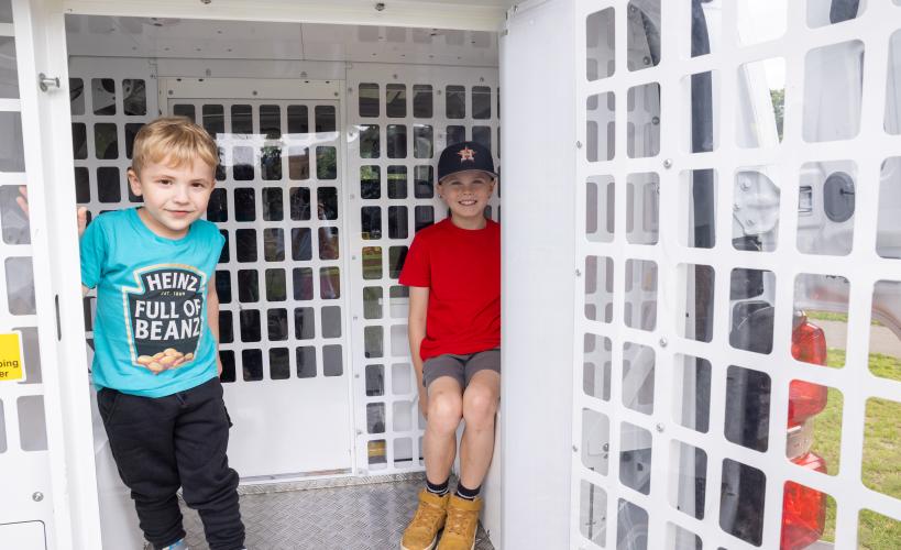 Fun in the police van