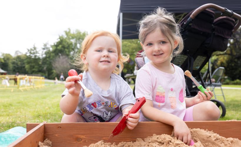 Digging for ancient pottery