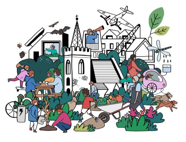 Artists illustrative impression of Harlow and Gilston Garden Town