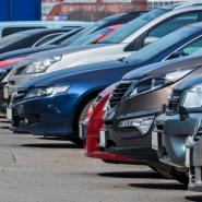 Line of parked cars