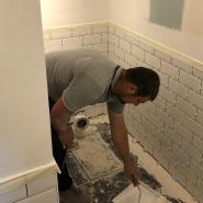Man painting and decorating