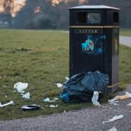 Litter in a park
