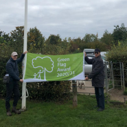 Green Flag Awards 2020-21 flag being put up