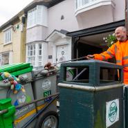 Picture showing man cleaning streets
