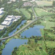 Artists impression showing new crossing over the River Stort