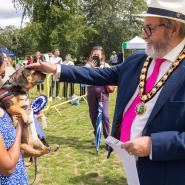 Councillor Adams Judging Dog Show