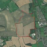 Aerial map showing site boundary