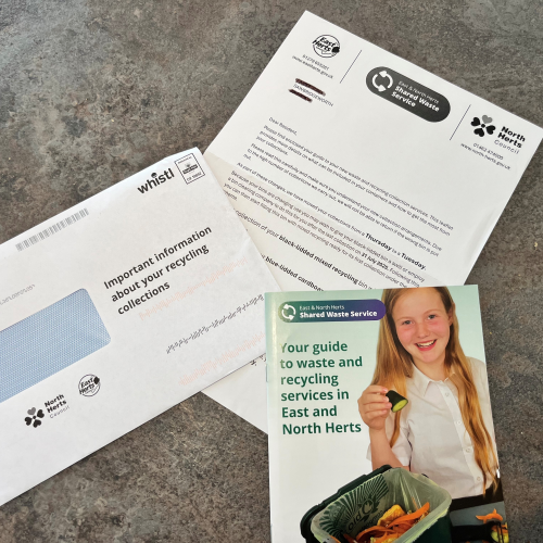 Waste service change letter and leaflet